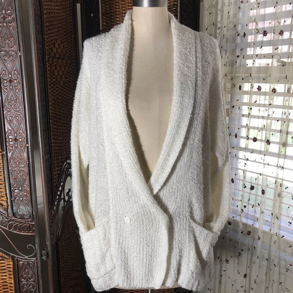 Vintage Ashley Hill Cream Shawl Collar Bouclé Cardigan